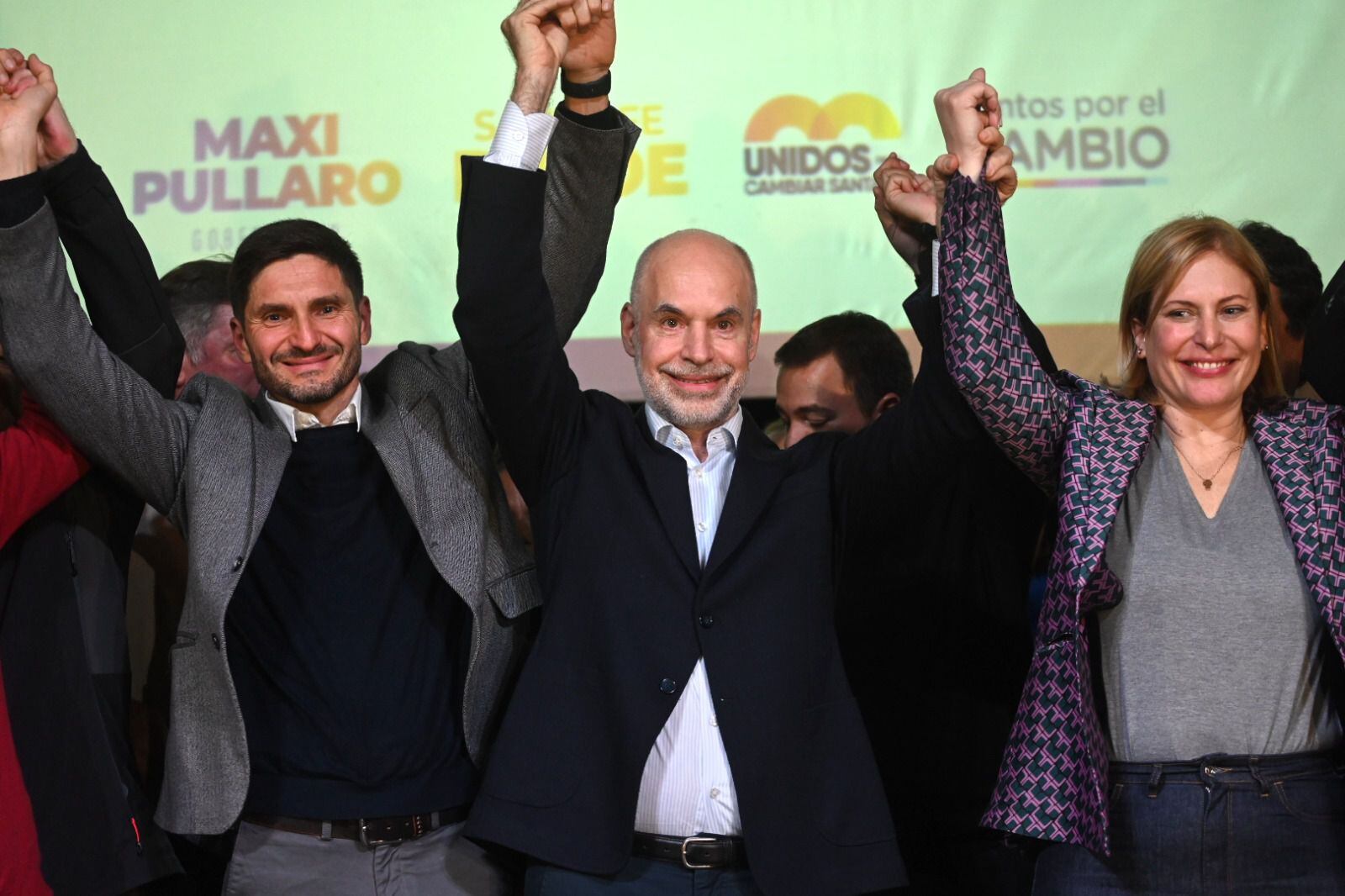 Horacio Rodríguez Larreta junto a Maximiliano Pullaro y Gisela Scaglia