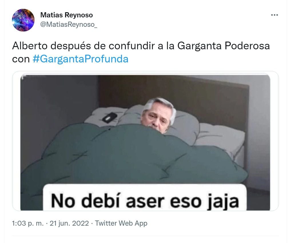 Garganta profunda”: el error de Alberto Fernández que desató una catarata  de memes - Infobae