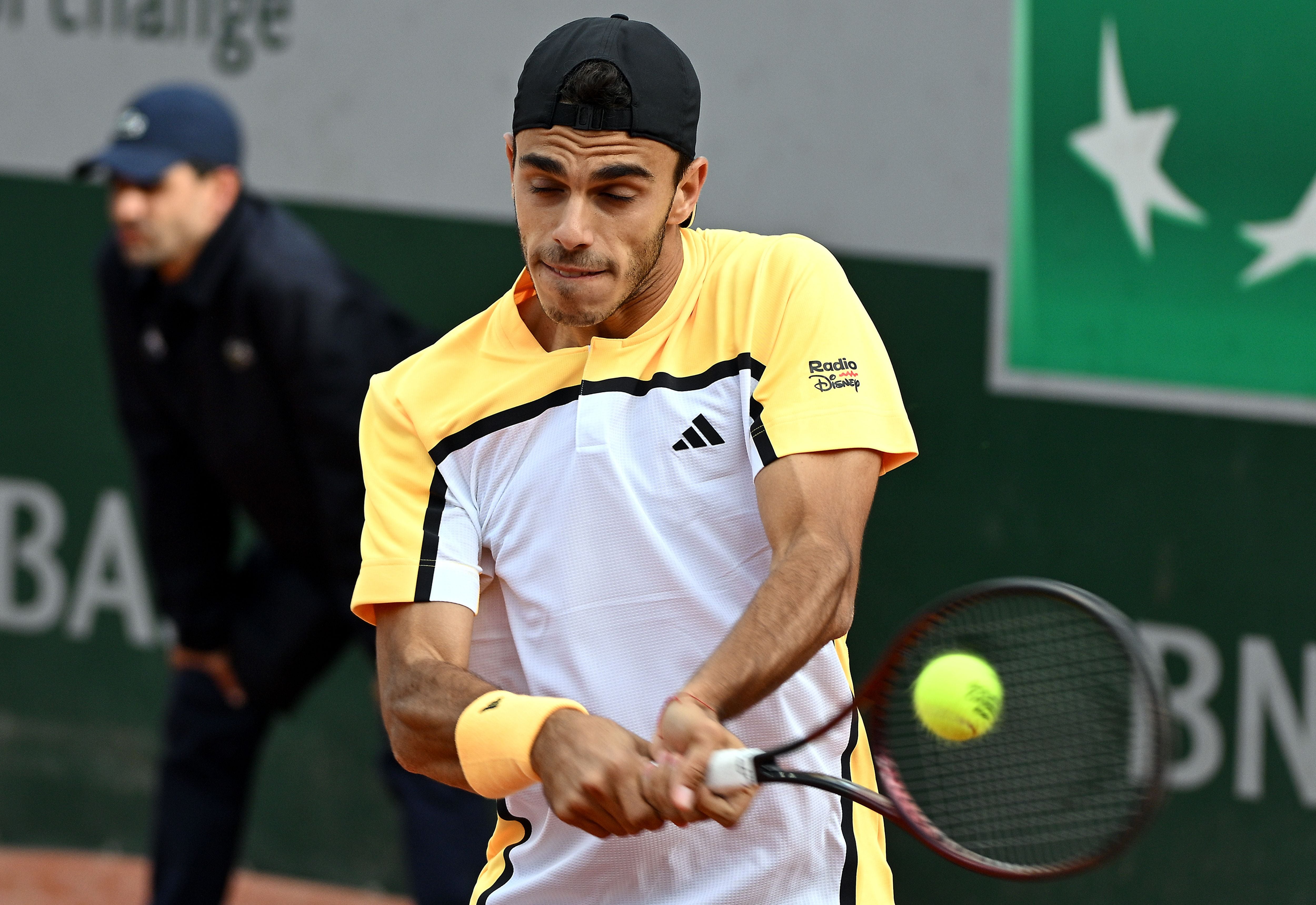 Francisco Cerúndolo, durante su partido de primera ronda de Roland Garros frente al alemán Yannick Hanfmann (EFE/EPA/CAROLINE BLUMBERG)
