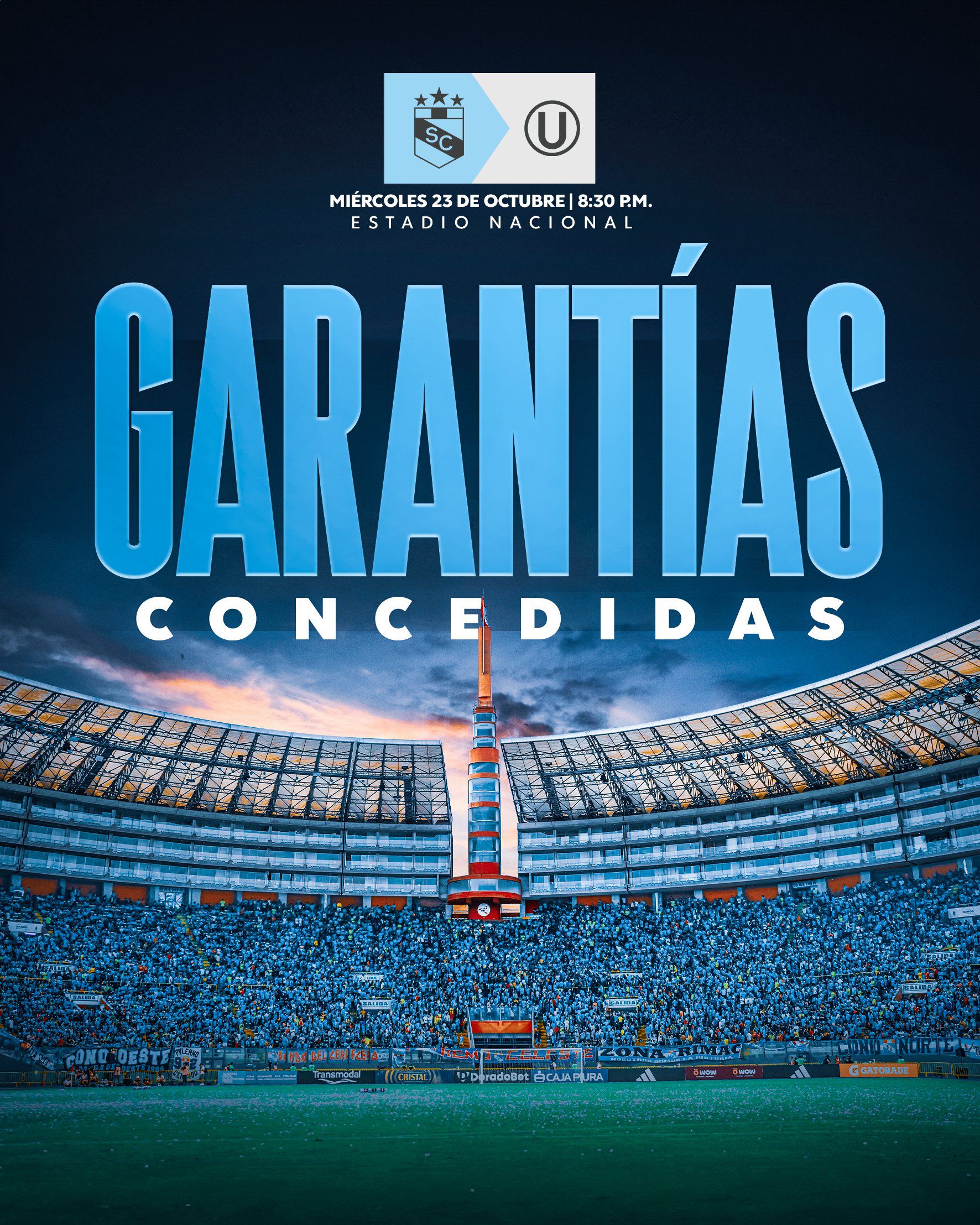 Sporting Cristal confirmó que recibió las garantías de seguridad para el duelo ante Universitario en el Estadio Nacional de Lima.