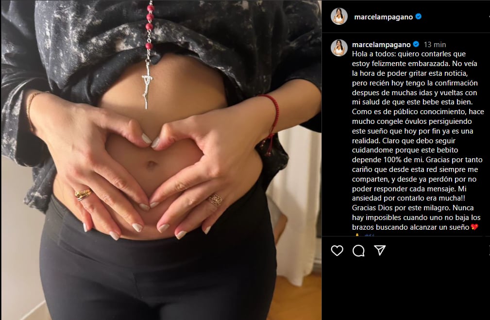 marcela pagano anunció su embarazo