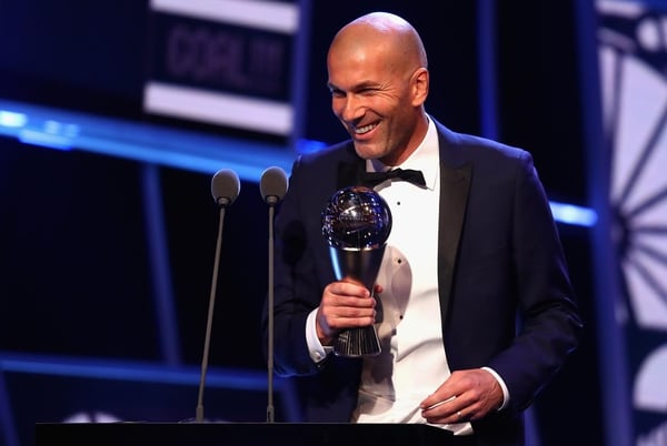 Zinedine ZidaneÂ ganÃ³ el premioÂ FIFA The Best FIFAÂ en 2017 (Getty Images)