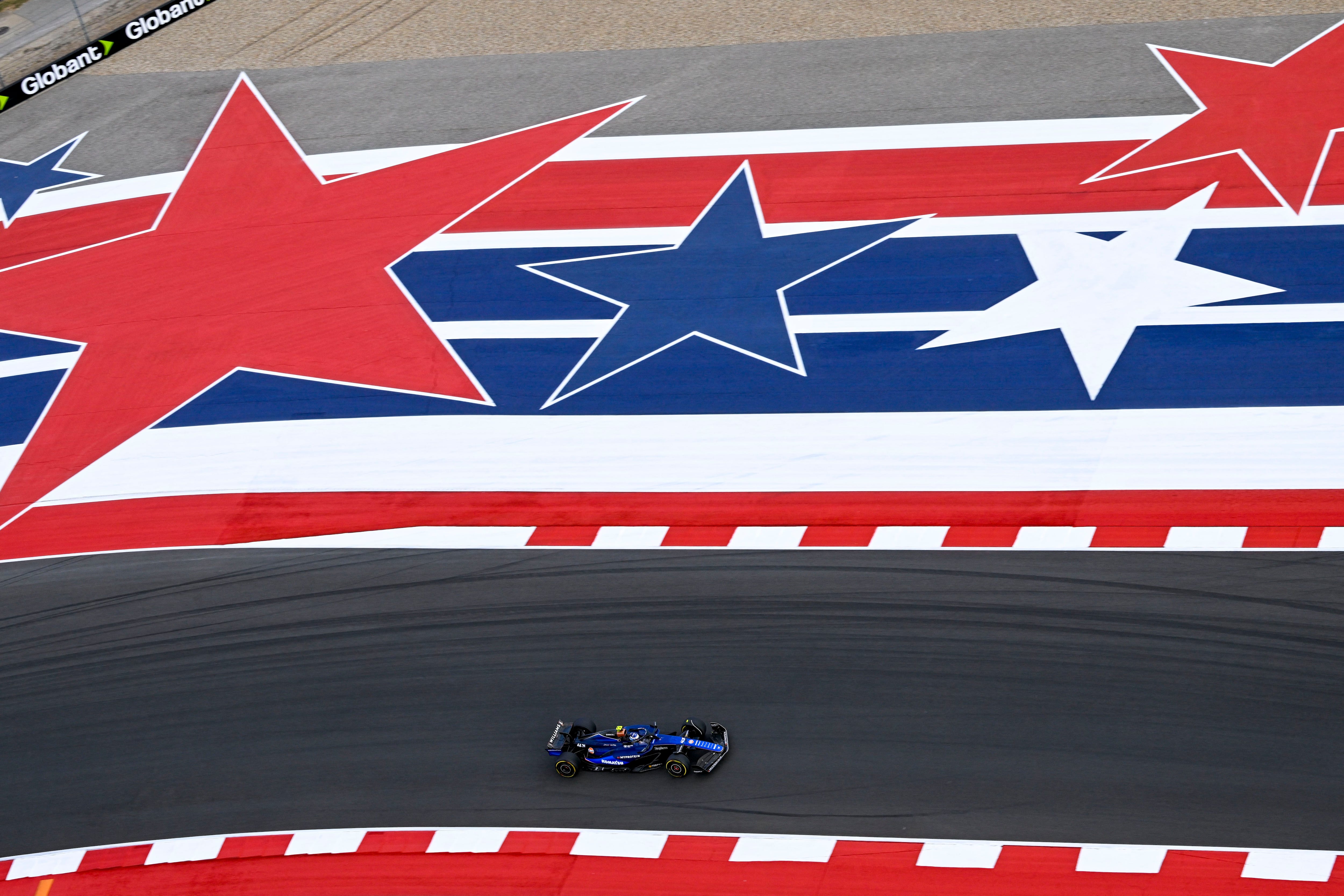 Una postal de Colapinto en el Circuito de las Américas (Jerome Miron-Imagn Images)