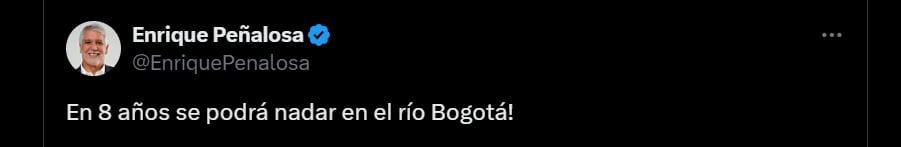 Promesa de poder nadar en el río Bogotá - crédito @EnriquePenalosa/X