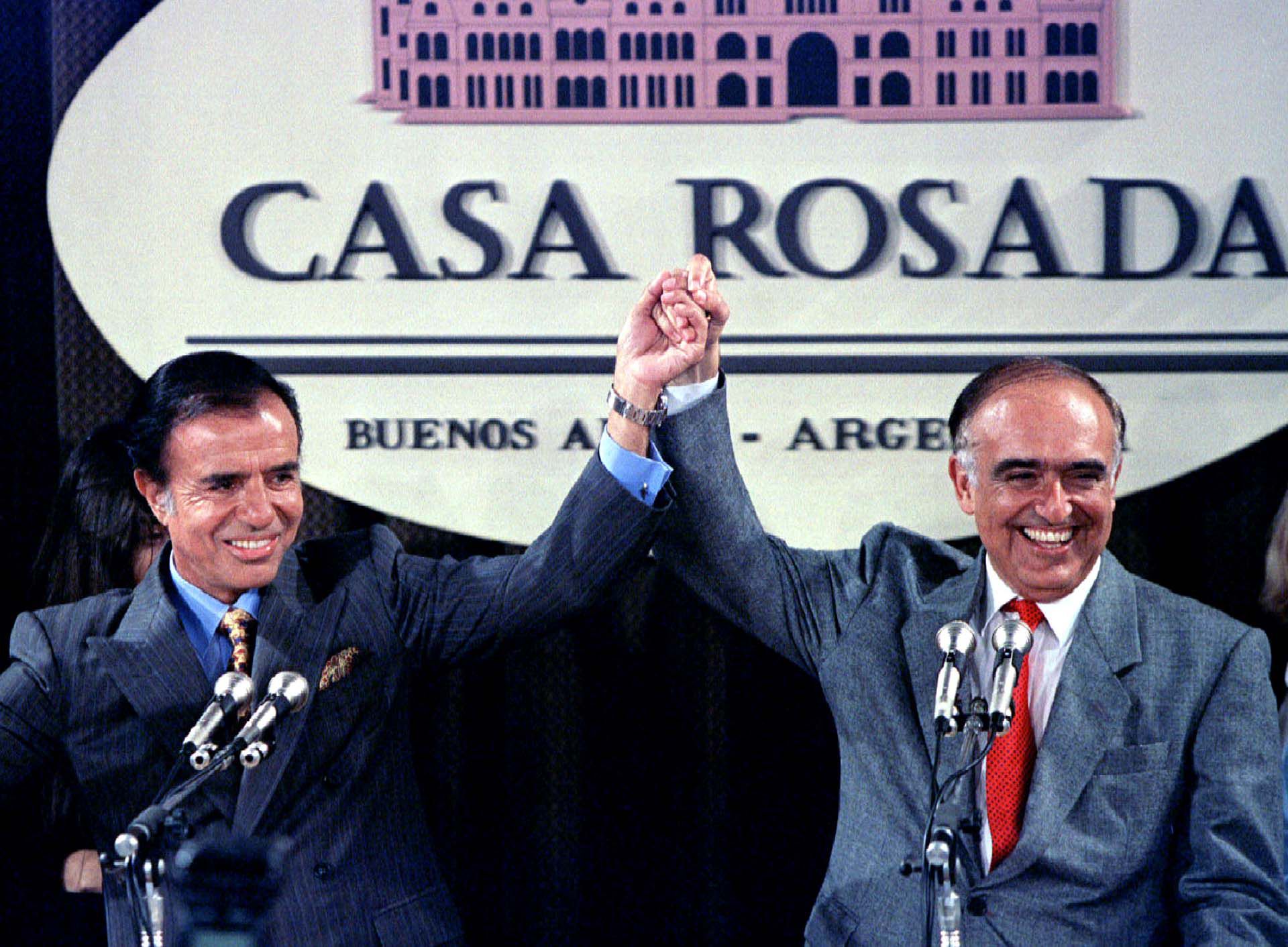 Carlos Menem y su vice Carlos Ruckauf ganaron con el 48% de los votos en 1995