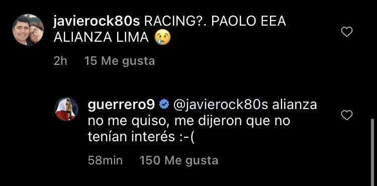 Paolo Guerrero confirmó rechazo de Alianza Lima. (Instagram)