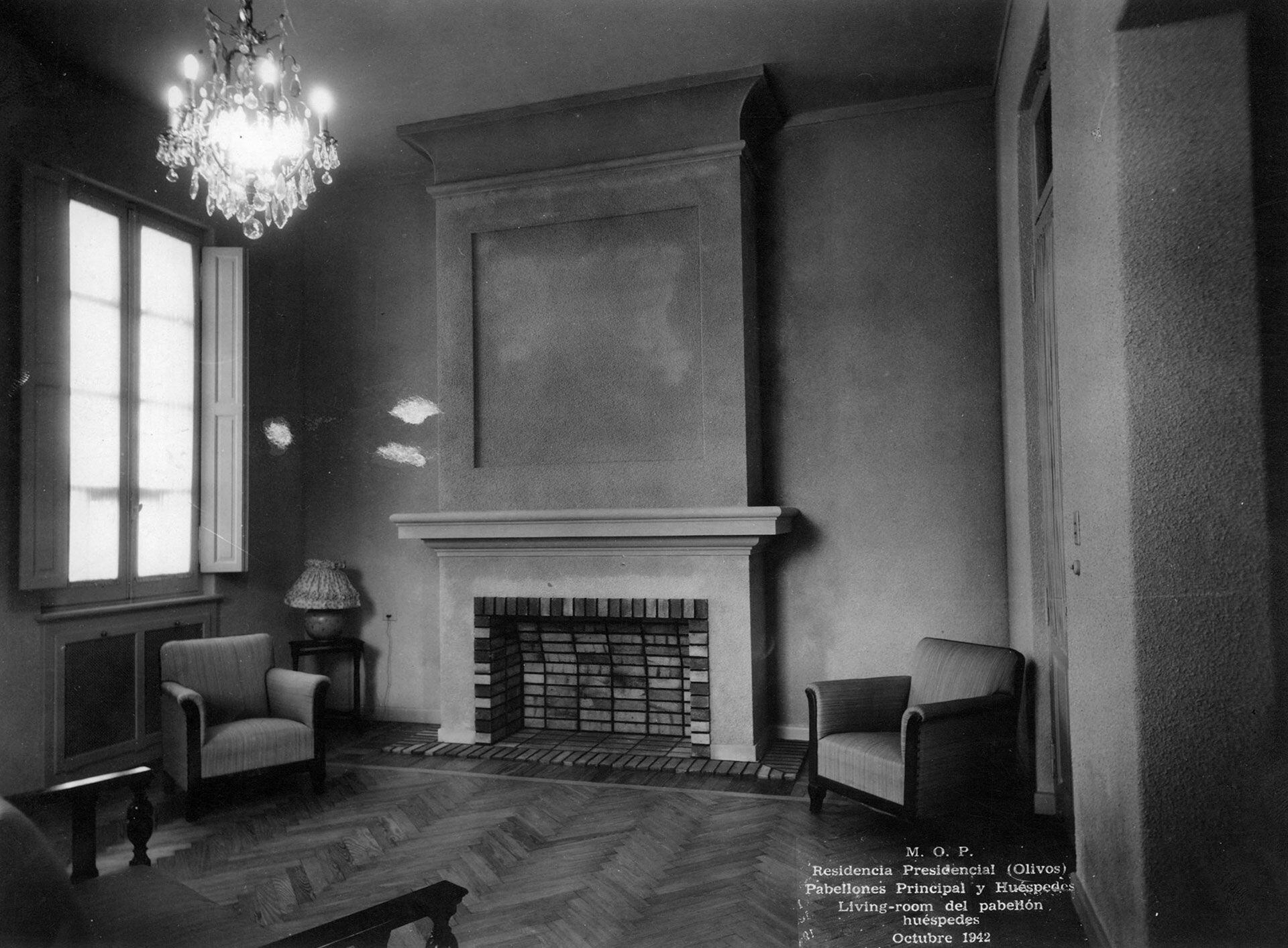 Octubre1942. Habitación dentro del pabellón de huéspedes, destinado a invitados del presidente y de la primera dama (Archivo General de la Nación)