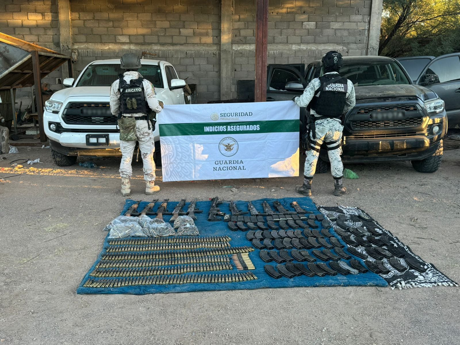 Material asegurado por los agentes (Guardia Nacional)