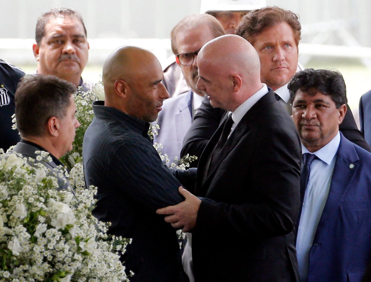 Gianni Infantino presente en el funeral de Pelé (REUTERS/Diego Vara)