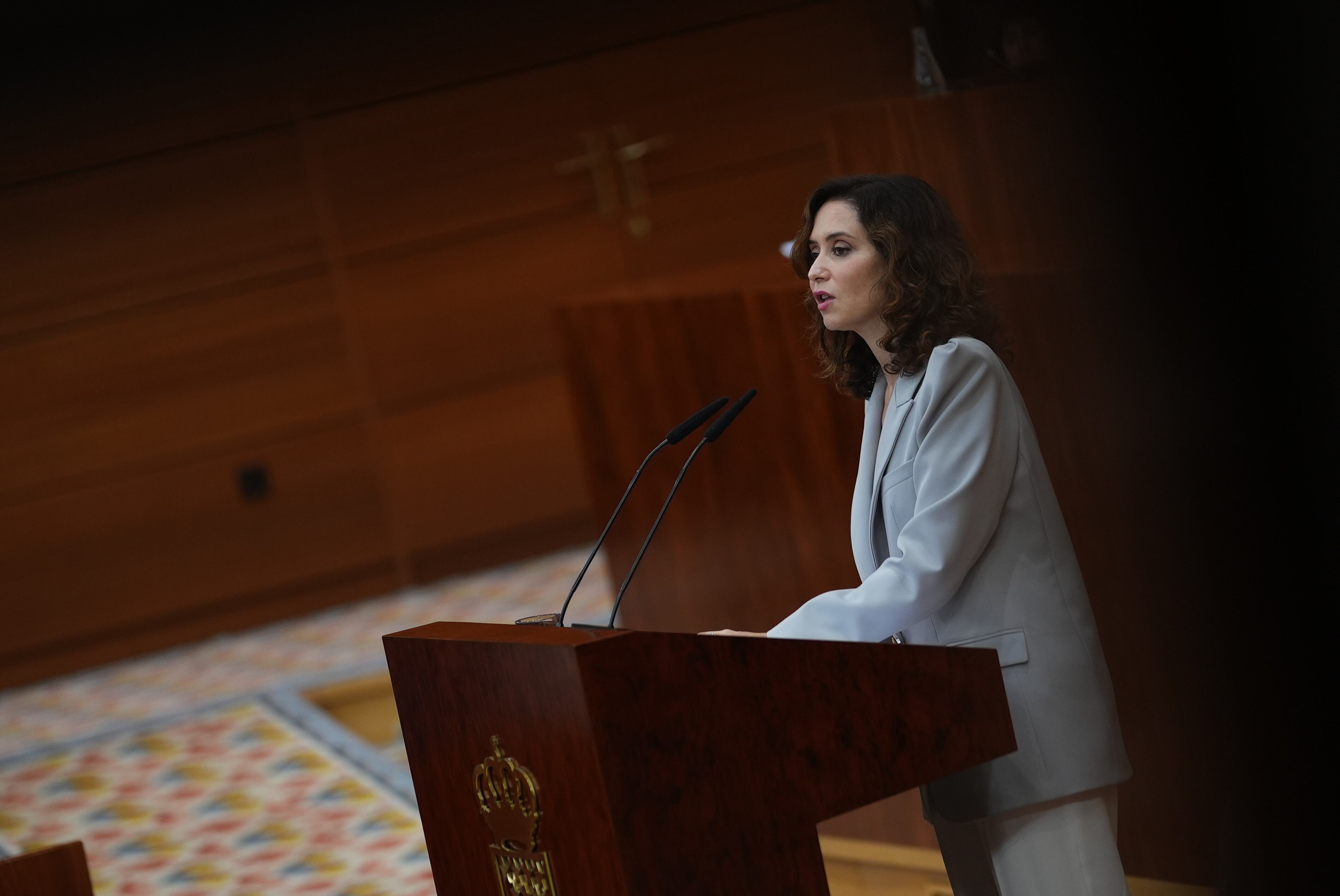 Ayuso, durante su discurso del debate del estado de la región