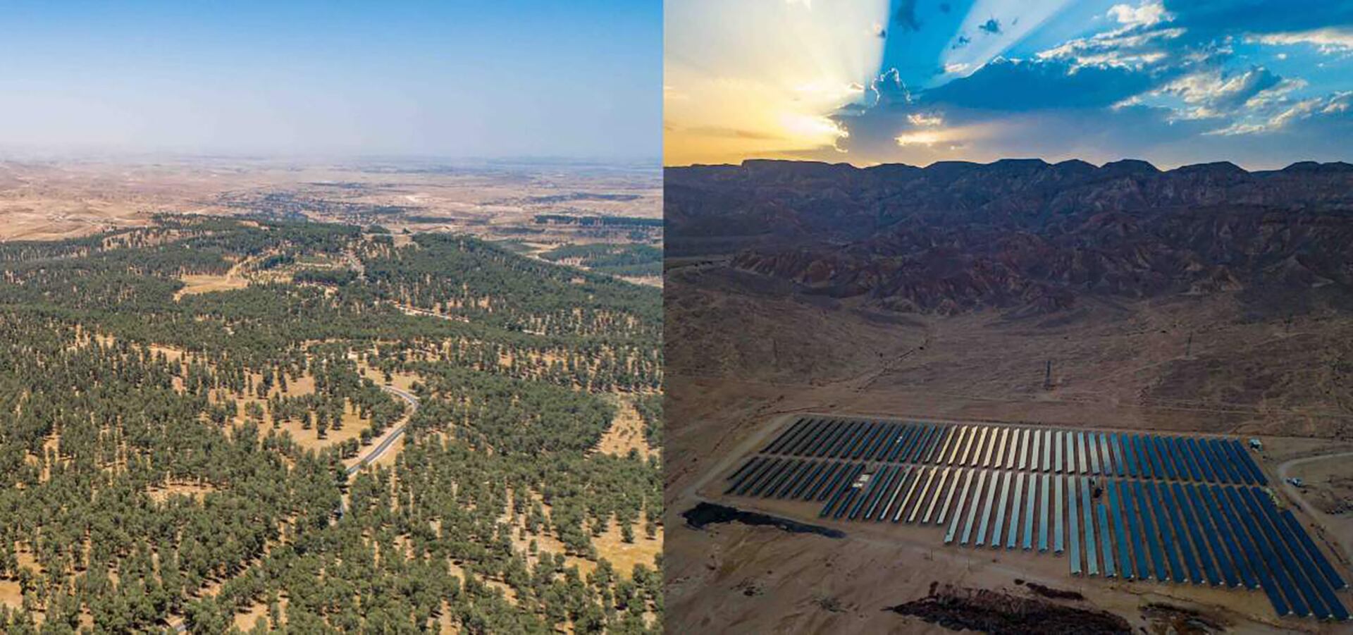 Bosque de Yatir y parque solar en Arava