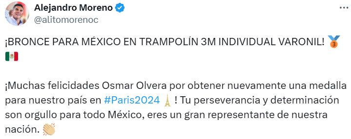 El presidente nacional del PRI se hizo presente en redes sociales para felicitar al joven.