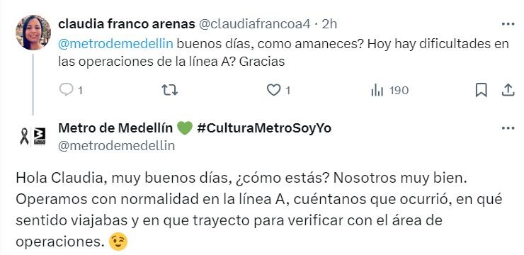 Usuarios reportaron problemas en estaciones clave debido a un tren detenido en la estación Caribe, dificultando el acceso en horas pico - crédito captura de pantalla X