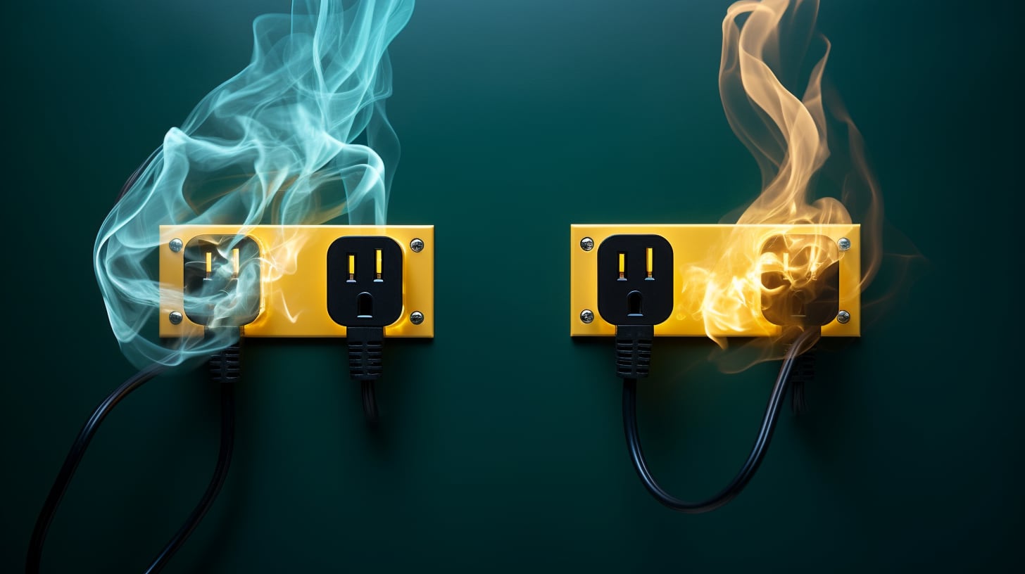 Saturación de enchufes eléctricos
Sobrecarga de energía en espacios confinados
Seguridad eléctrica en el hogar
Prevención de riesgos eléctricos Imagen que muestra enchufes eléctricos saturados, resaltando el peligro de sobrecarga energética en espacios estrechos y enfatizando la importancia de la seguridad eléctrica. - (Imagen ilustrativa Infobae)