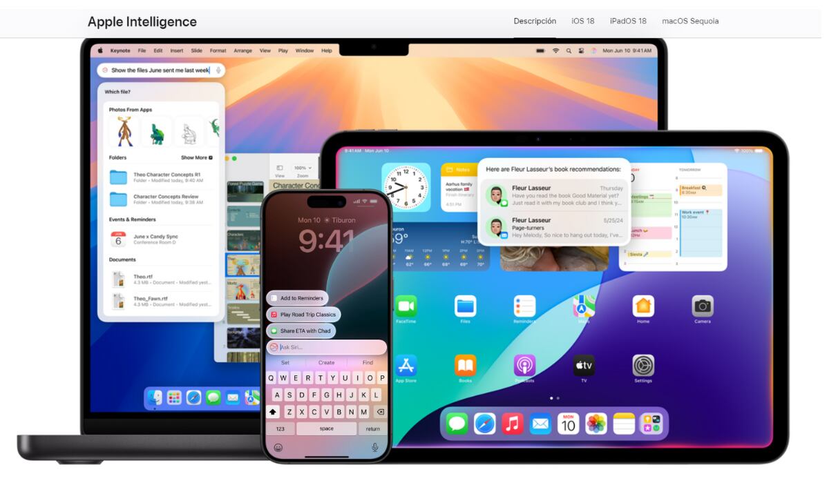 Apple Intelligence está compatible con algunos modelos de iPad, Mac y iPhone. (Apple)