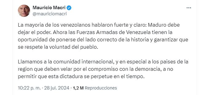 Elecciones en Venezuela Mauricio Macri