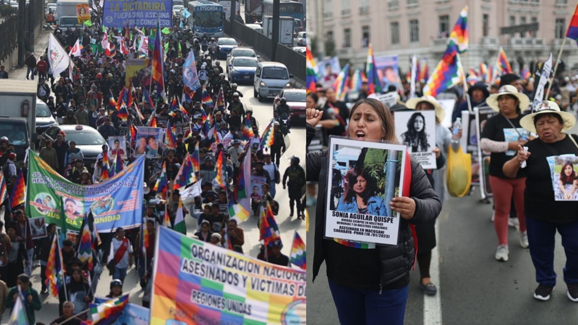 Delegaciones de familiares de víctimas fallecidas durante la represión policial y militar en 2022 y 2023 llegaron desde diferentes regiones a Lima para exigir la renuncia de Dina Boluarte y el Congreso durante Fiestas Patrias