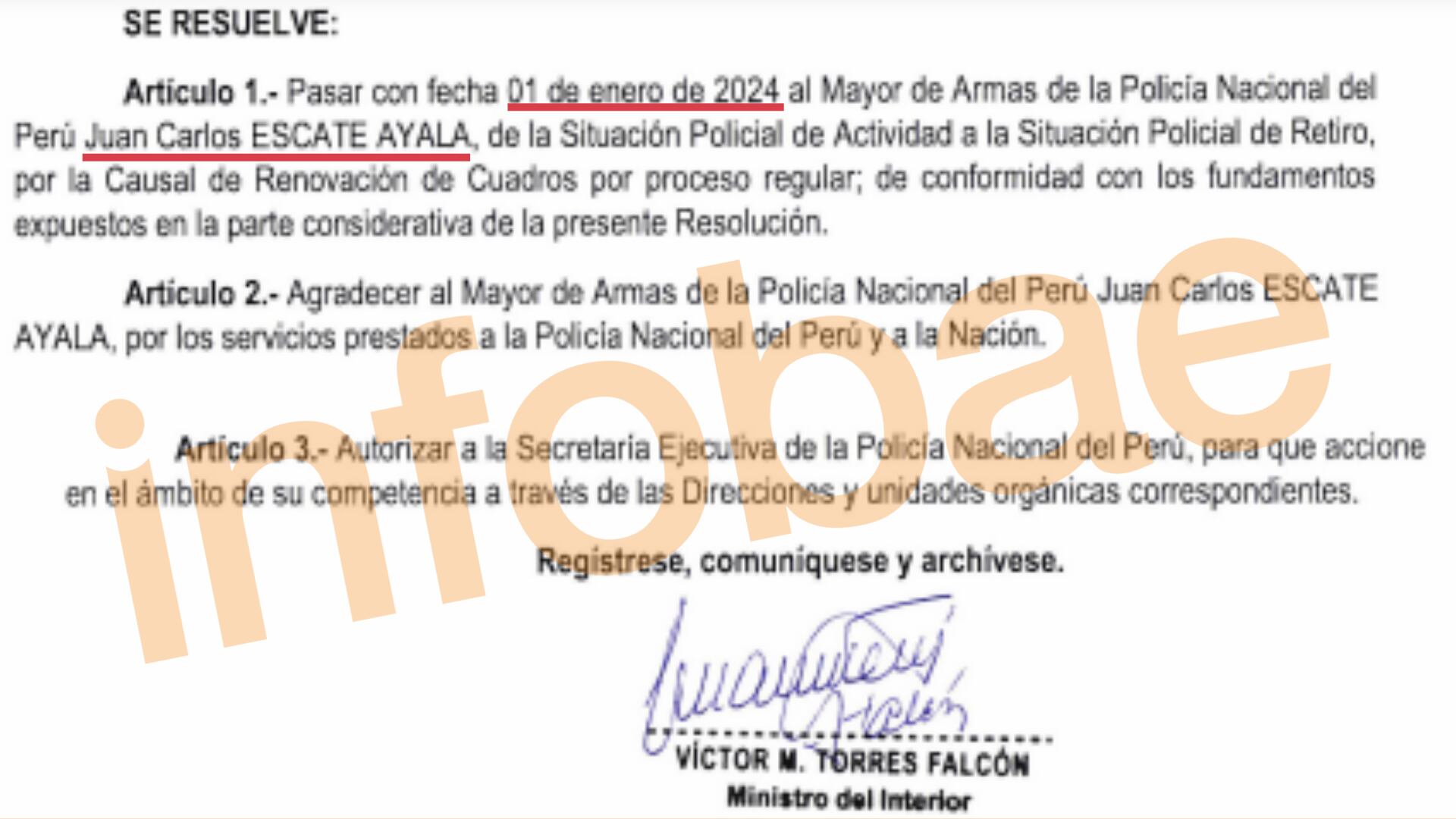 El mayor PNP  Juan Carlos Escate Ayala pasó a retiro en enero del 2024, 11 años luego de haber tocado indebidamente a una estudiante menor de edad. (Foto: Composición - Infobae/Renato Silva)