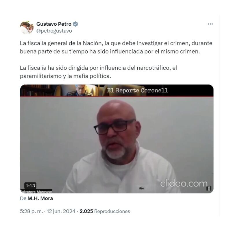 Gustavo Petro reaccionó a declaraciones de Salvatore Mancuso