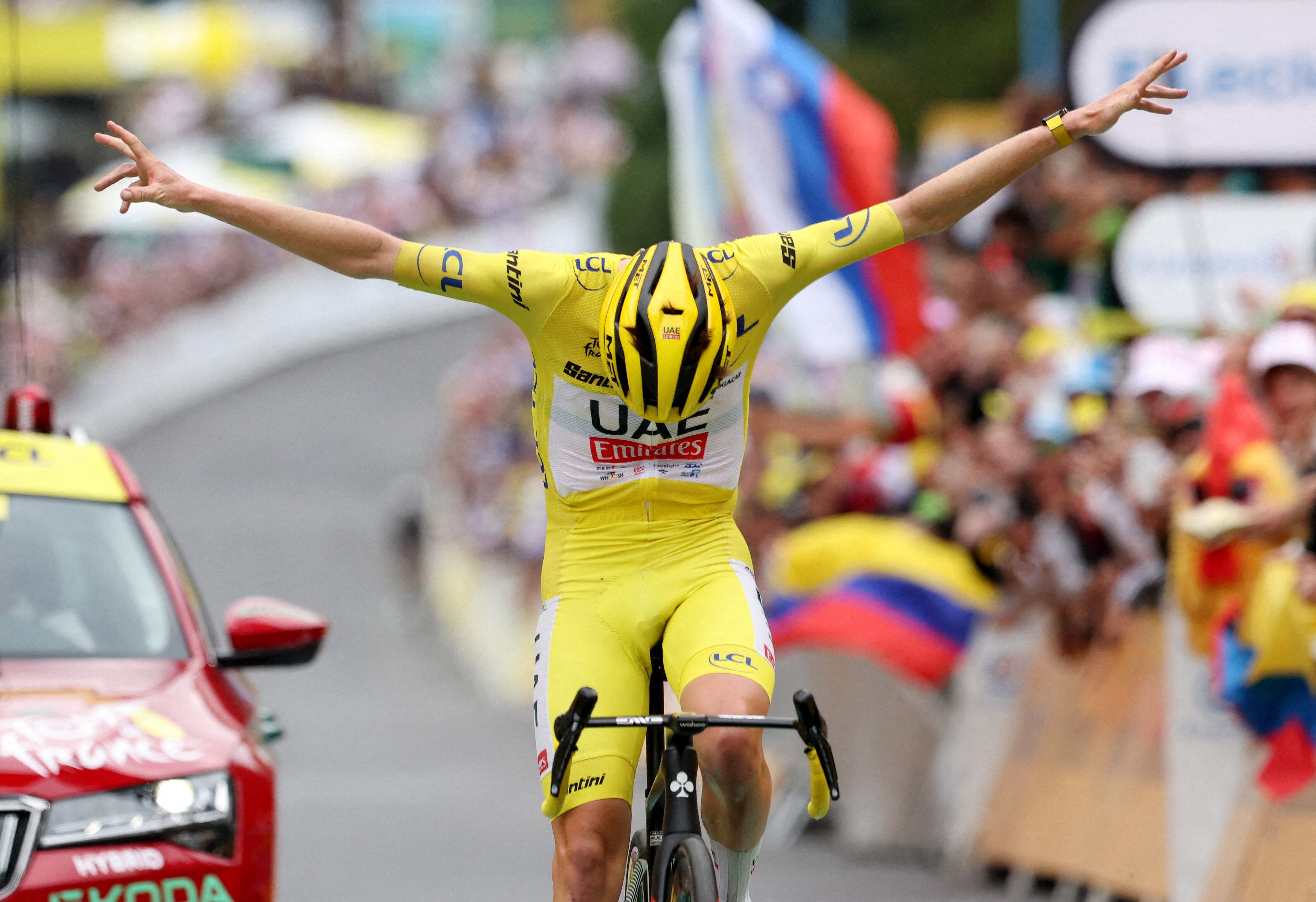 Tadej Pogacar fue el ganador de la etapa 19 del Tour de Francia 2024-crédito Manon Cruz/REUTERS   