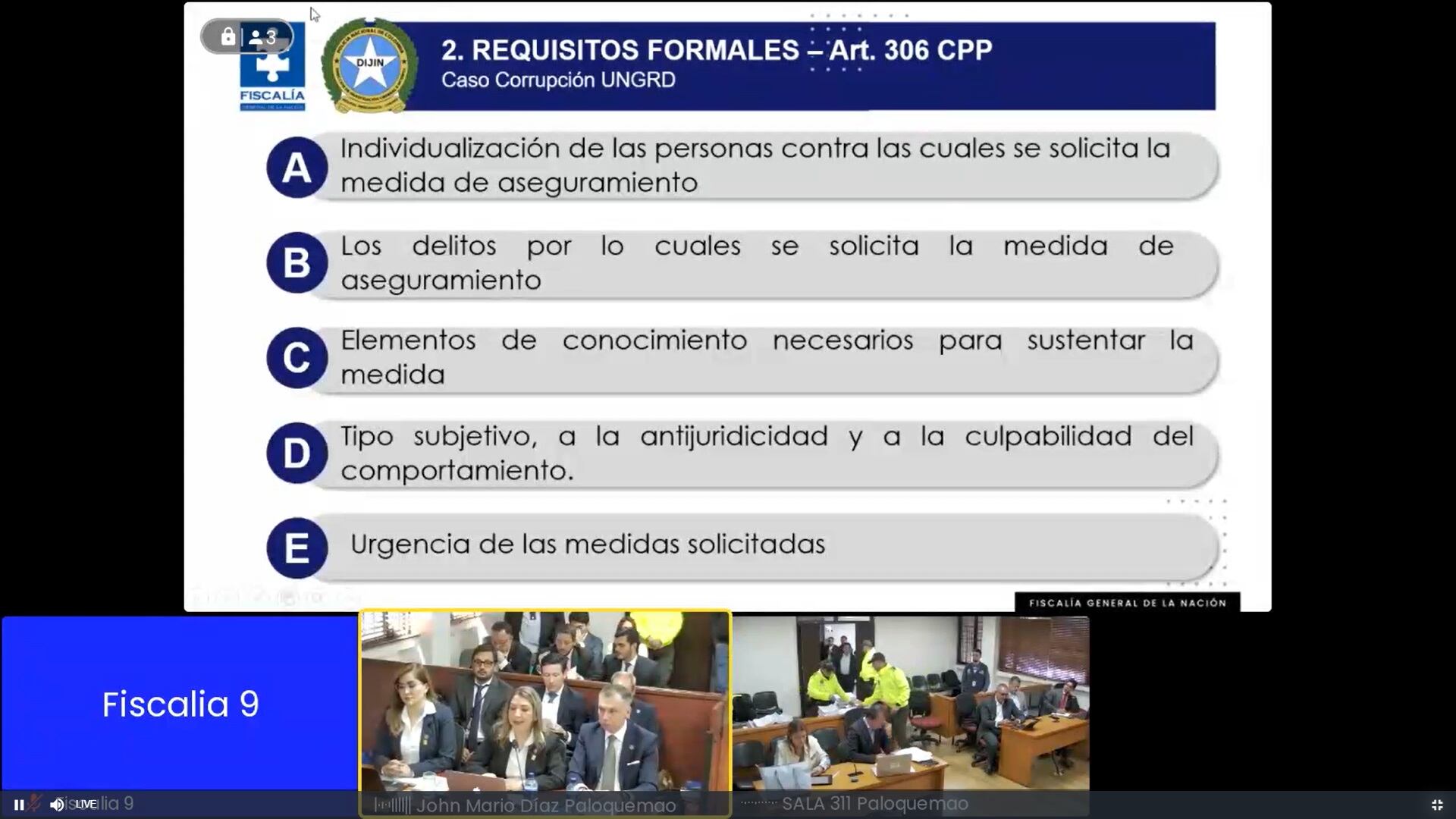 Audiencia contra Olmedo López y Sneyder Pinilla - crédito Fiscalía