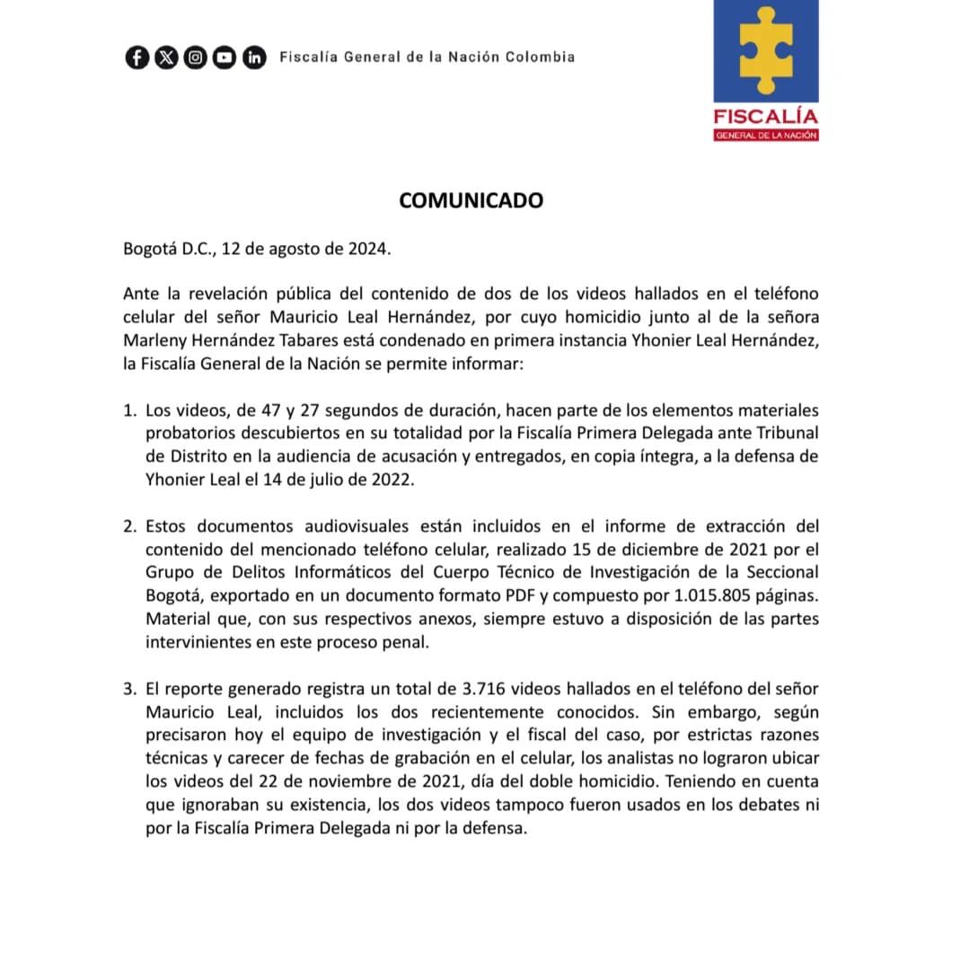 Esta fue la respuesta de la Fiscalía ante acusaciones de ocultamientos de pruebas - crédito marioburgosfiscal/Instagram