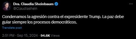 La presidenta electa hizo un llamado para que todo proceso democrático sea guiado por la paz