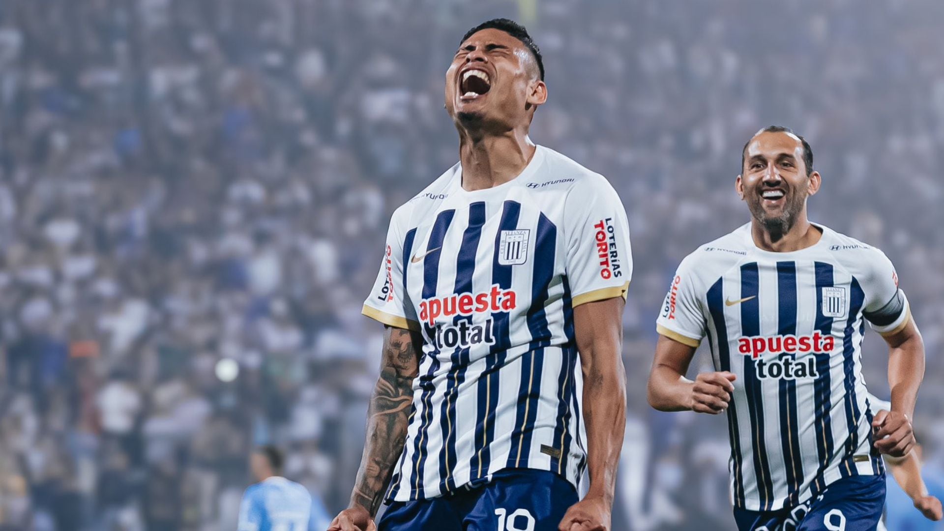 La eufórica celebración de Jeriel al concretar su primer gol con Alianza Lima. - Crédito: Difusión