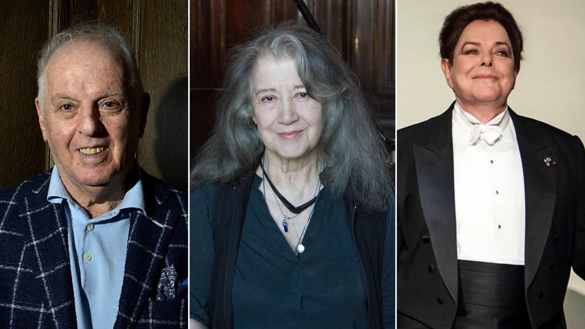 Daniel Barenboim, Bruno Gelber y Martha Argerich