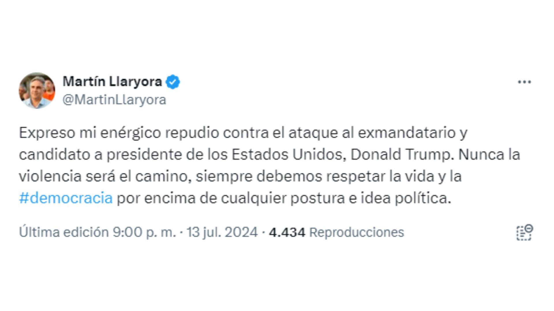 atentado contra Donald Trump reacciones del arco político argentino