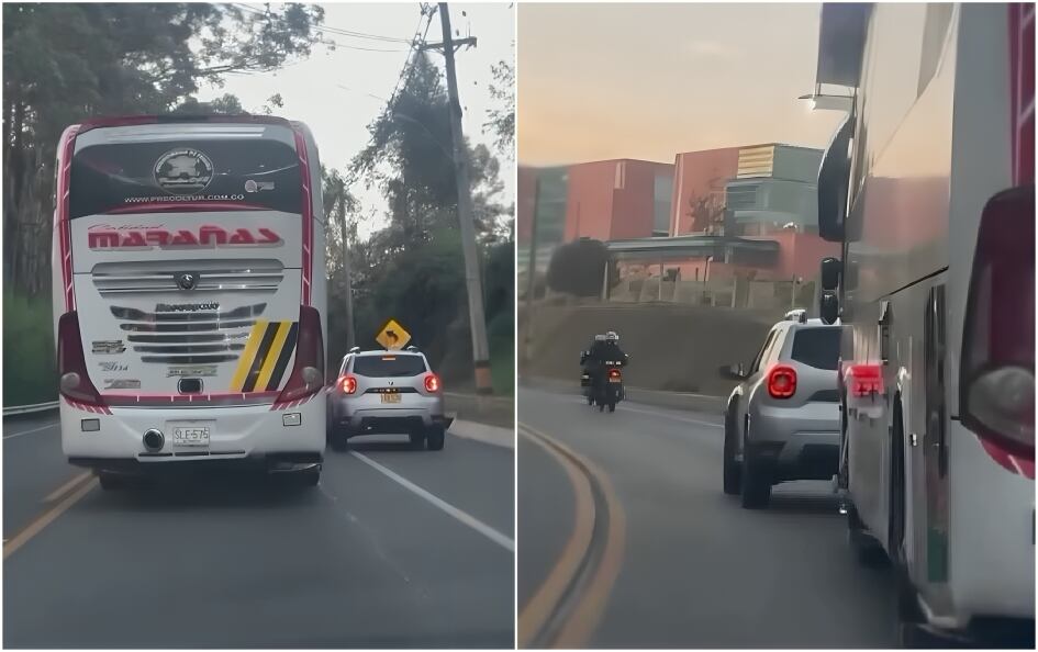 Los conductores fueron captados en video y los internautas criticaron la actitud que tomaron en la vía - crédito captura pantalla/Instagram