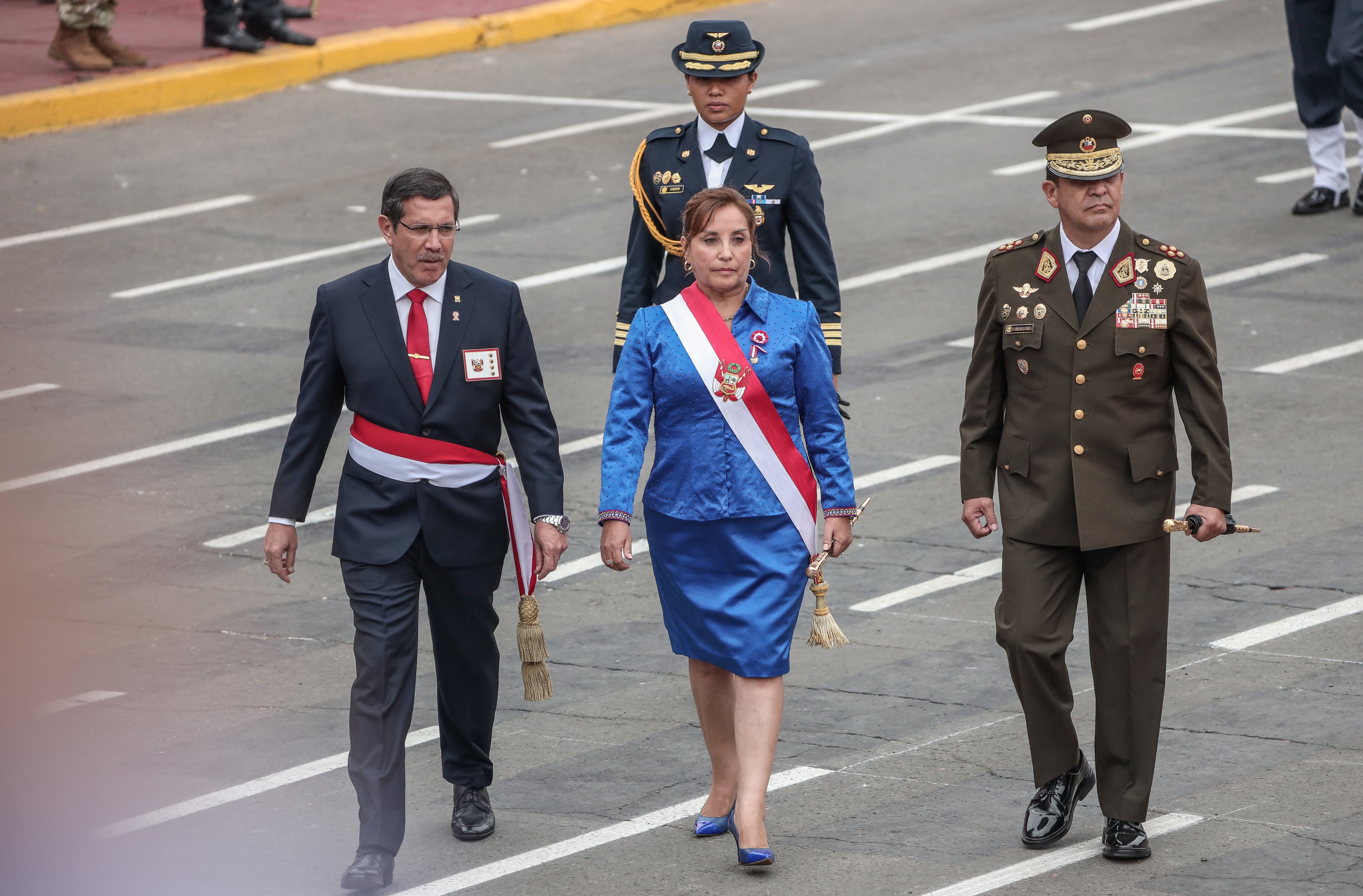 La presidenta de Perú, Dina Boluarte, en una fotografía de archivo. EFE/Aldair Mejía
