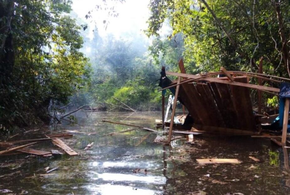 presencia de minería ilegal en el río Nanay