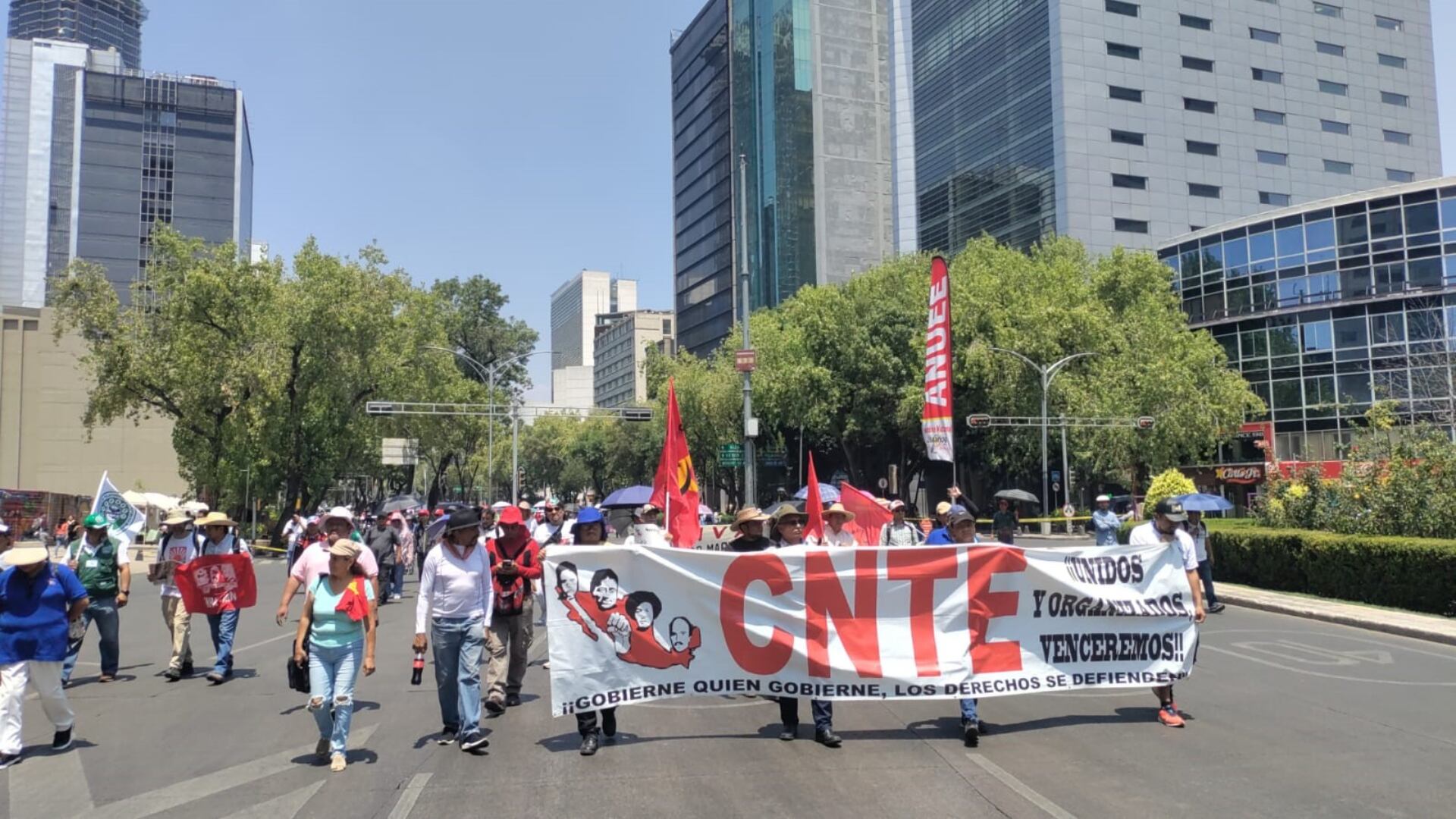 Maestros de la sección 9 de la CNTE marchan rumbo al Zócalo. | CNTE