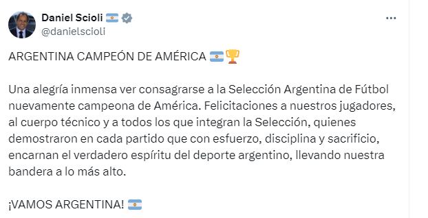 Los tuits de los politicos sobre la copa america