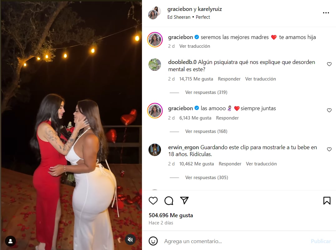 Karely Ruiz reveló que Gracie Bon será quien la acompañe en la crianza de su hija, noticia que rápidamente se viralizó en plataformas como Instagram.