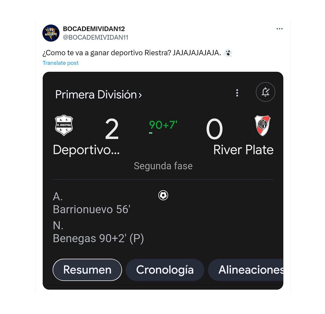 Memes de la derrota de River