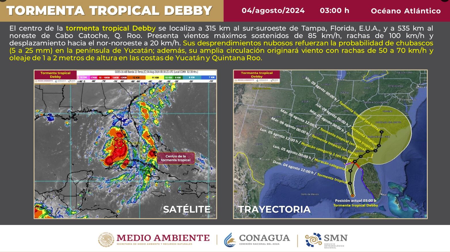 tormenta tropical debby 040824