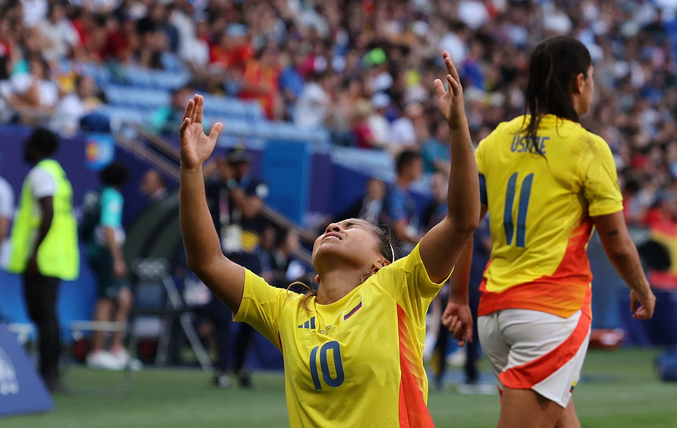 Leicy Santos anotó el segundo gol para Colombia - crédito Nir Elias/REUTERS