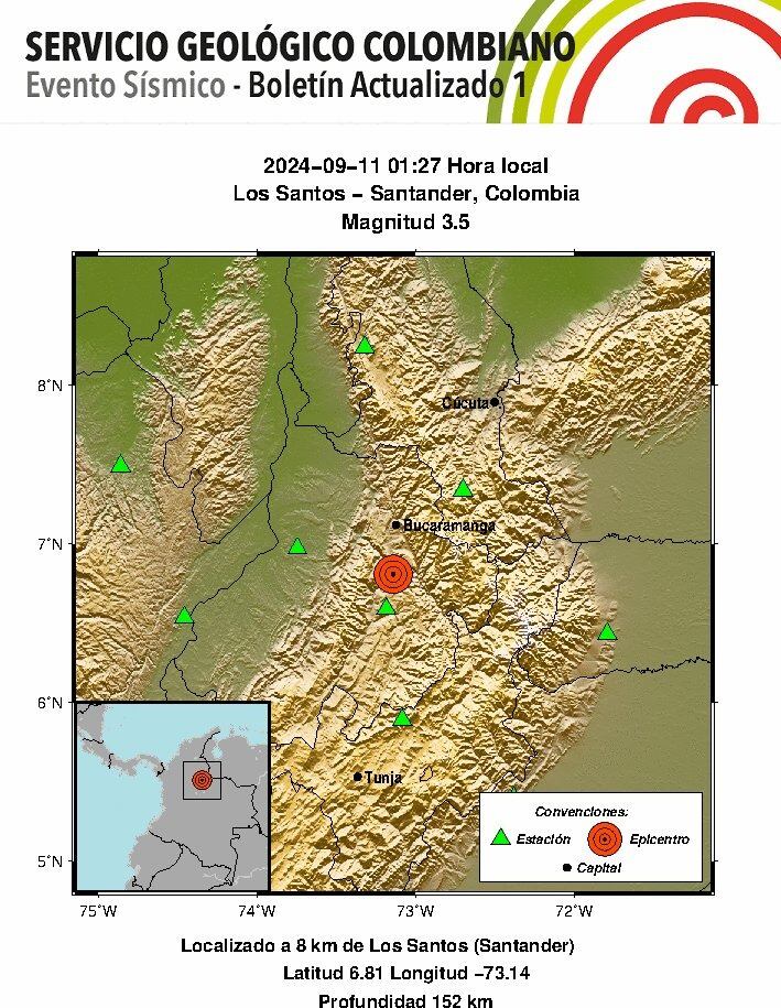 La madrugada del 11 de septiembre tuvo un temblor de 3.5 - crédito @sgcol/IG