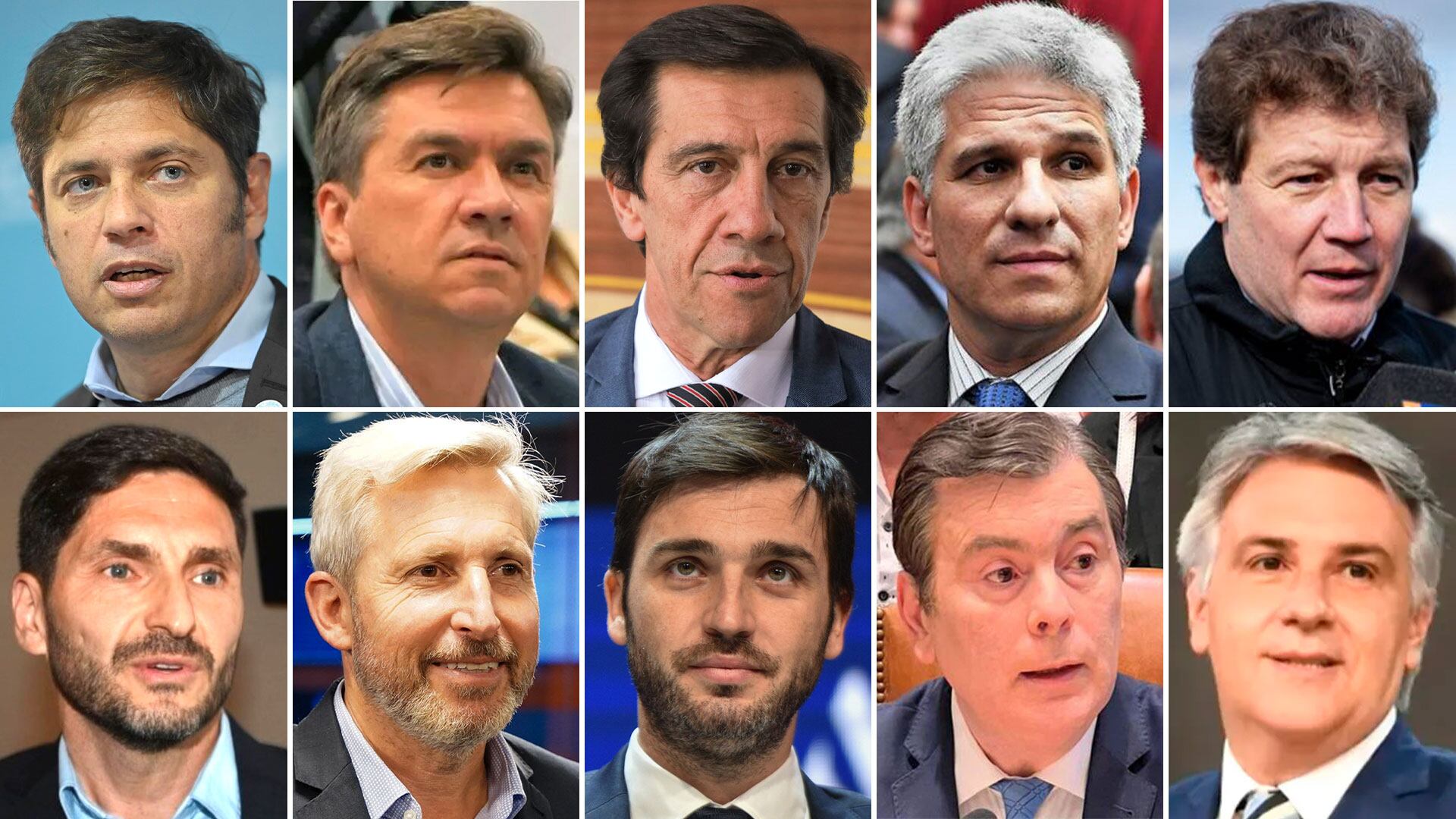 Gobernadores - Kicillof, Leandro Zdero, Carlos Sadir, Claudio Poggi, Claudio Melella, Maximiliano Pullaro, Rogelio Frigerio, Ignacio Torres, Gerardo Zamora y Martín Llaryora