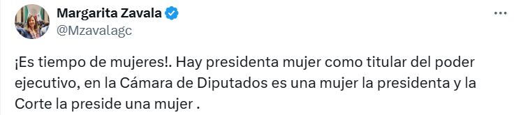 La también candidata independiente en 2018 le dedicó unas palabras a la nueva presidenta de México.