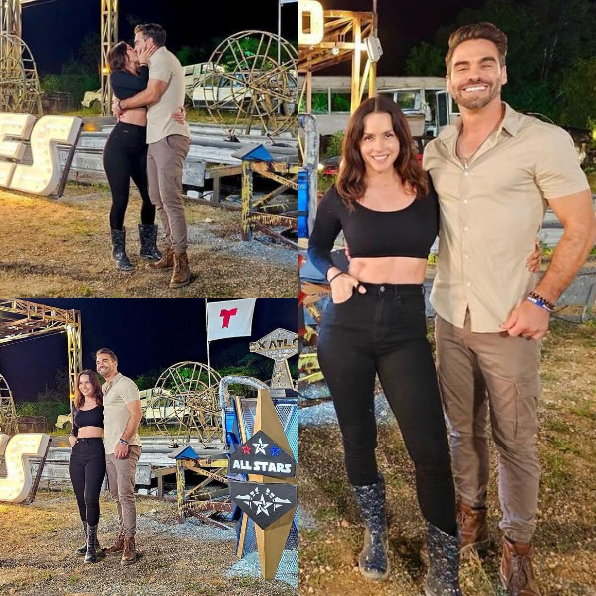 Fotos de Carmen Villalobos y Frederik Oldenburg del set de Exatlón en un montaje de Infobae Colombia