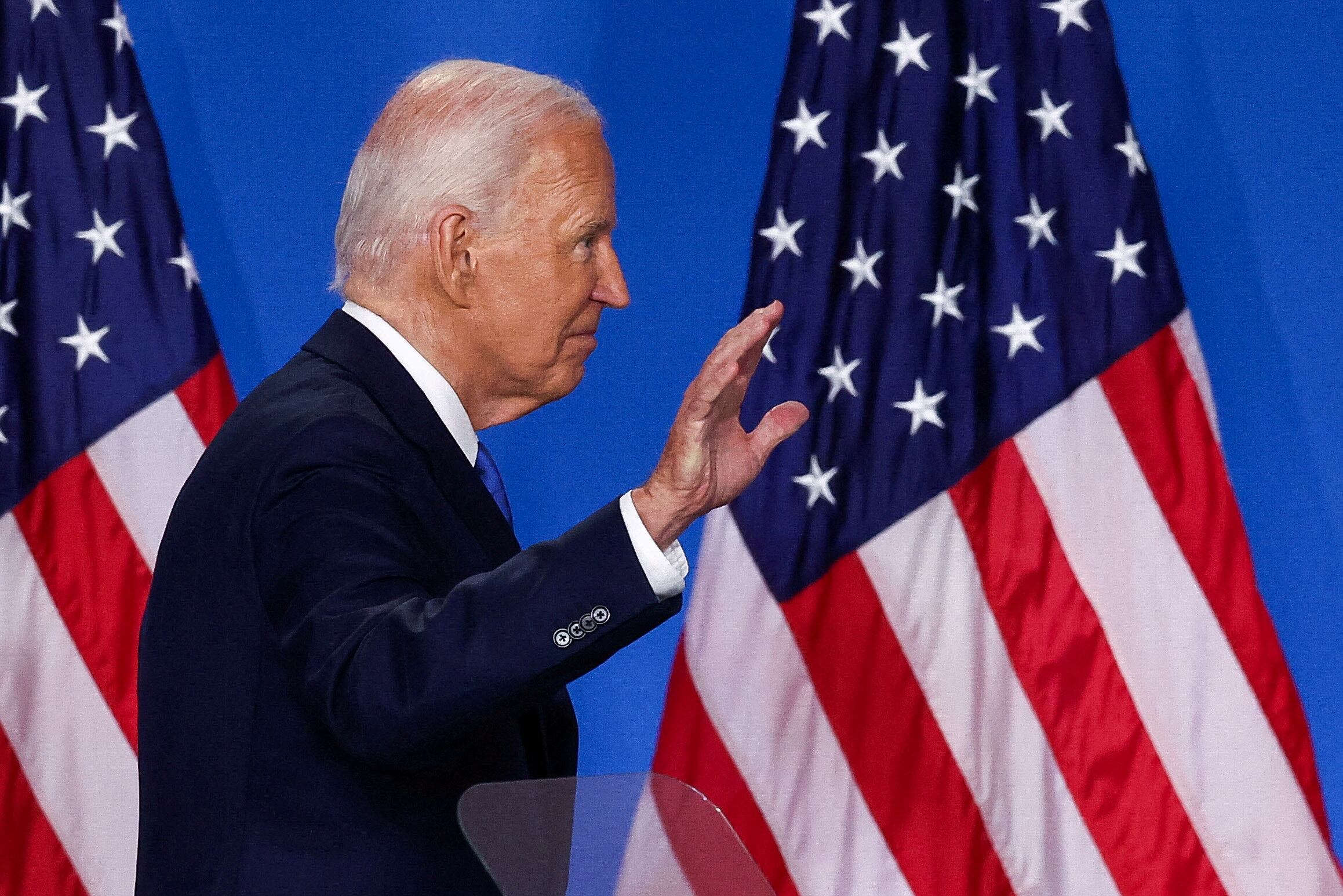 Joe Biden durante la Cumbre de la OTAN en Washington (Estados Unidos)