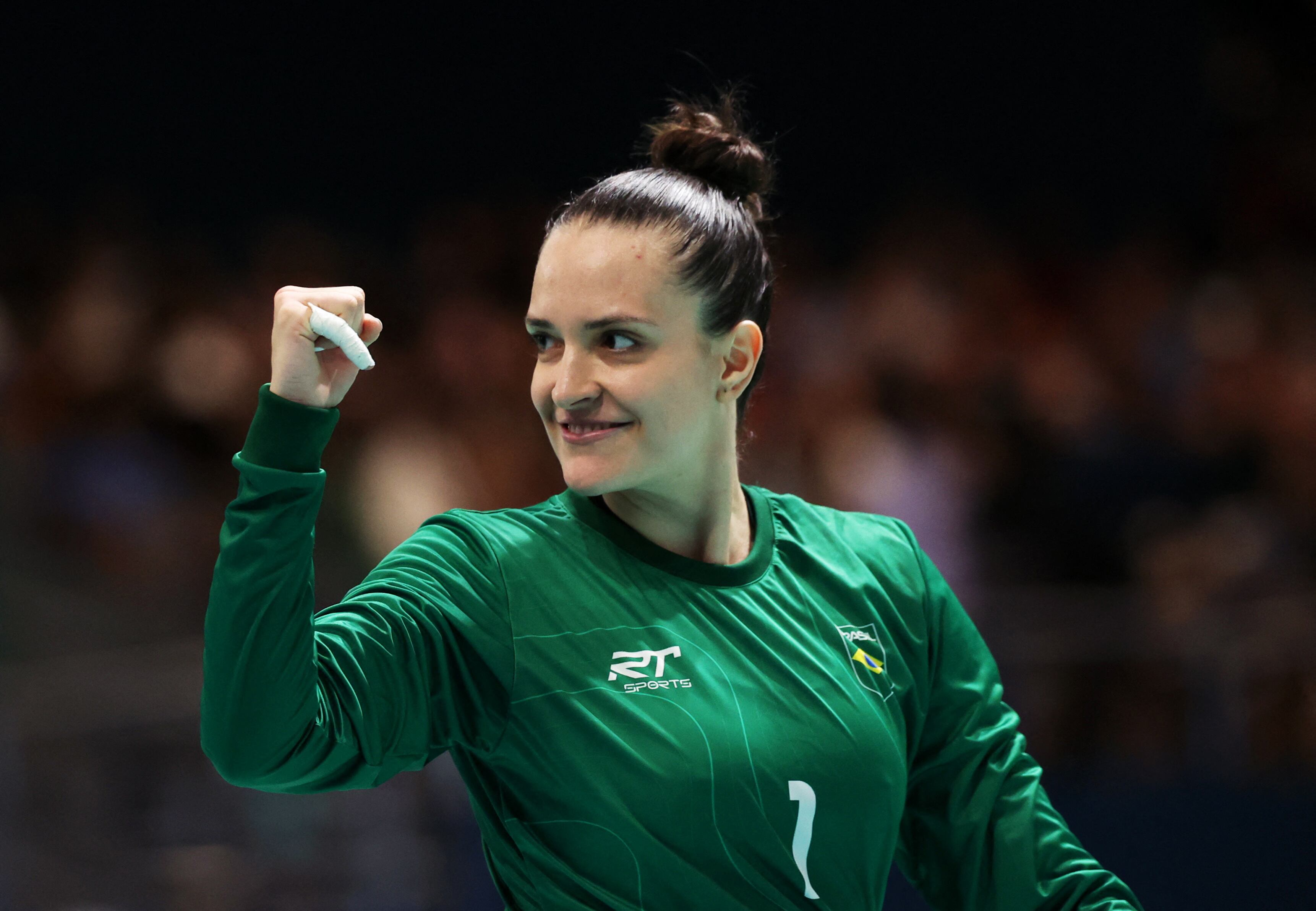 Gabi Moreschi, portera de la selección femenina de handball de Brasil 
 (REUTERS/Eloisa Lopez)