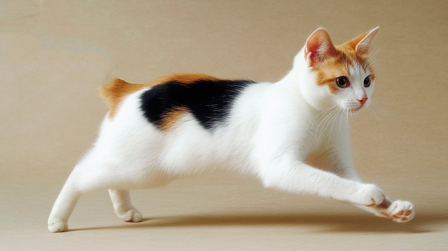 Imagen de un Bobtail japonés, mostrando su cola corta y pelaje distintivo. Otras opciones: felino exótico, raza de gato única, características especiales. - (Imagen Ilustrativa Infobae)