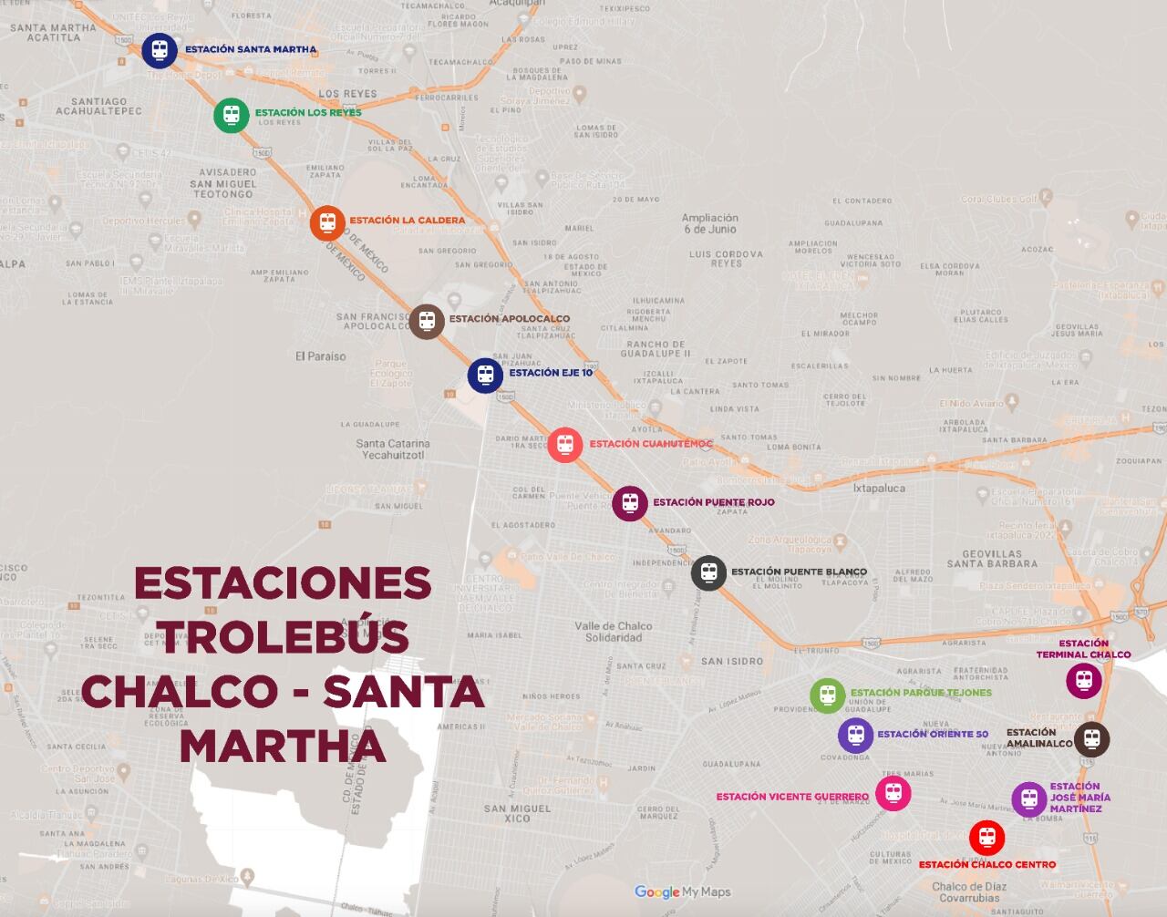 Trolebús Chalco-Santa Marta-Estaciones