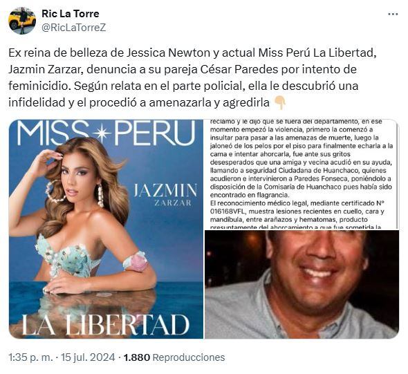 Publicación de Ric La Torre sobre la denuncia.