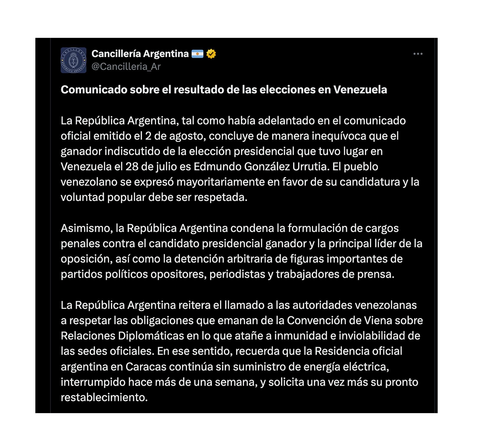 Cancillería Venezuela