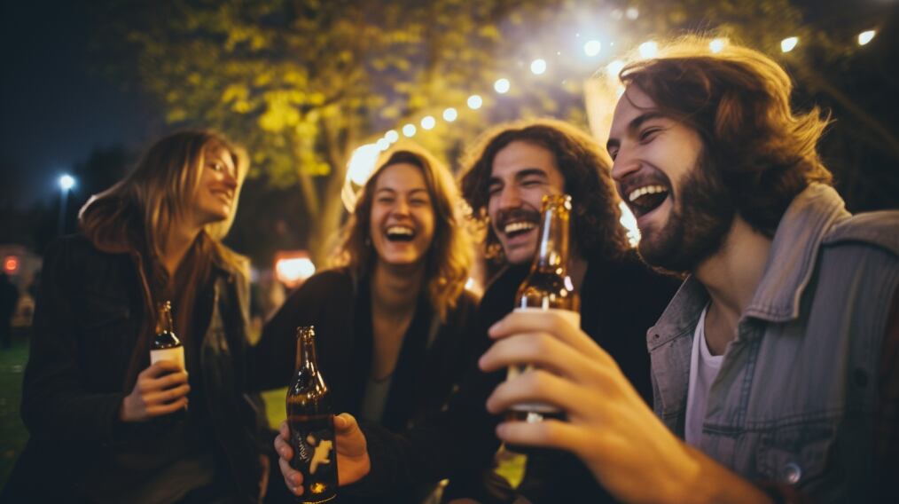 Grupo de jóvenes celebran juntos el día del amigo en una salida nocturna al aire libre (Imagen ilustrativa Infobae)